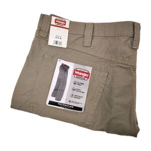 NWT Wrangler Workwear Technician Pants Men's 42x30 Brown Relaxed Fit Straight‎